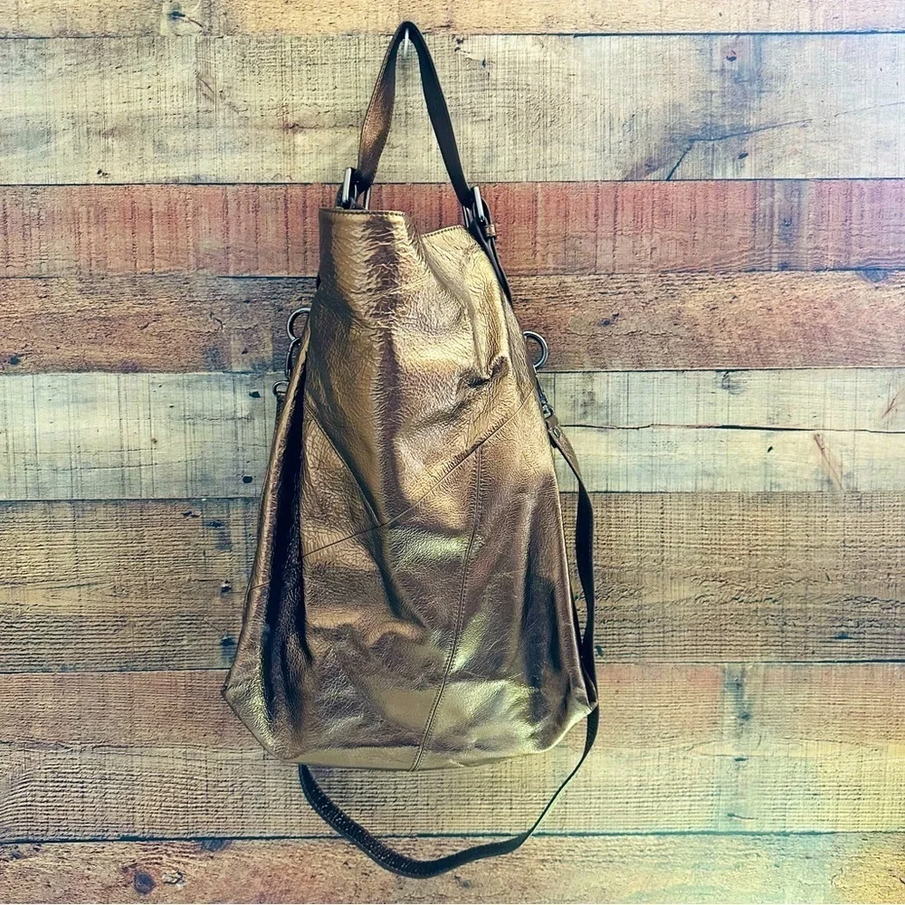 NWOT Hobo International Metallic Bronze Gramercy Gathered Leather Bag